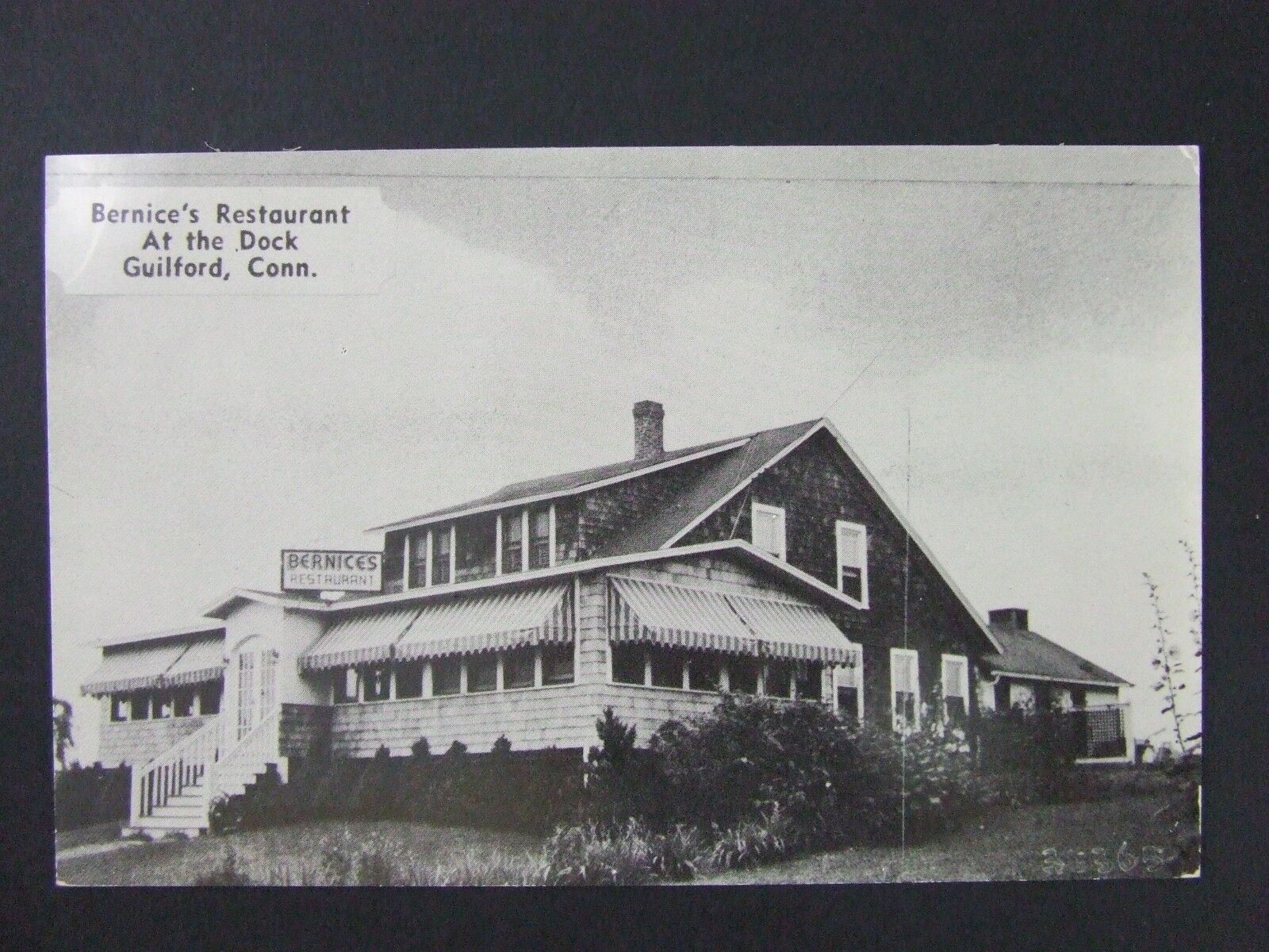Guilford Connecticut CT Bernice\'s Restaurant At Dock Vintage Postcard 1930s-40s