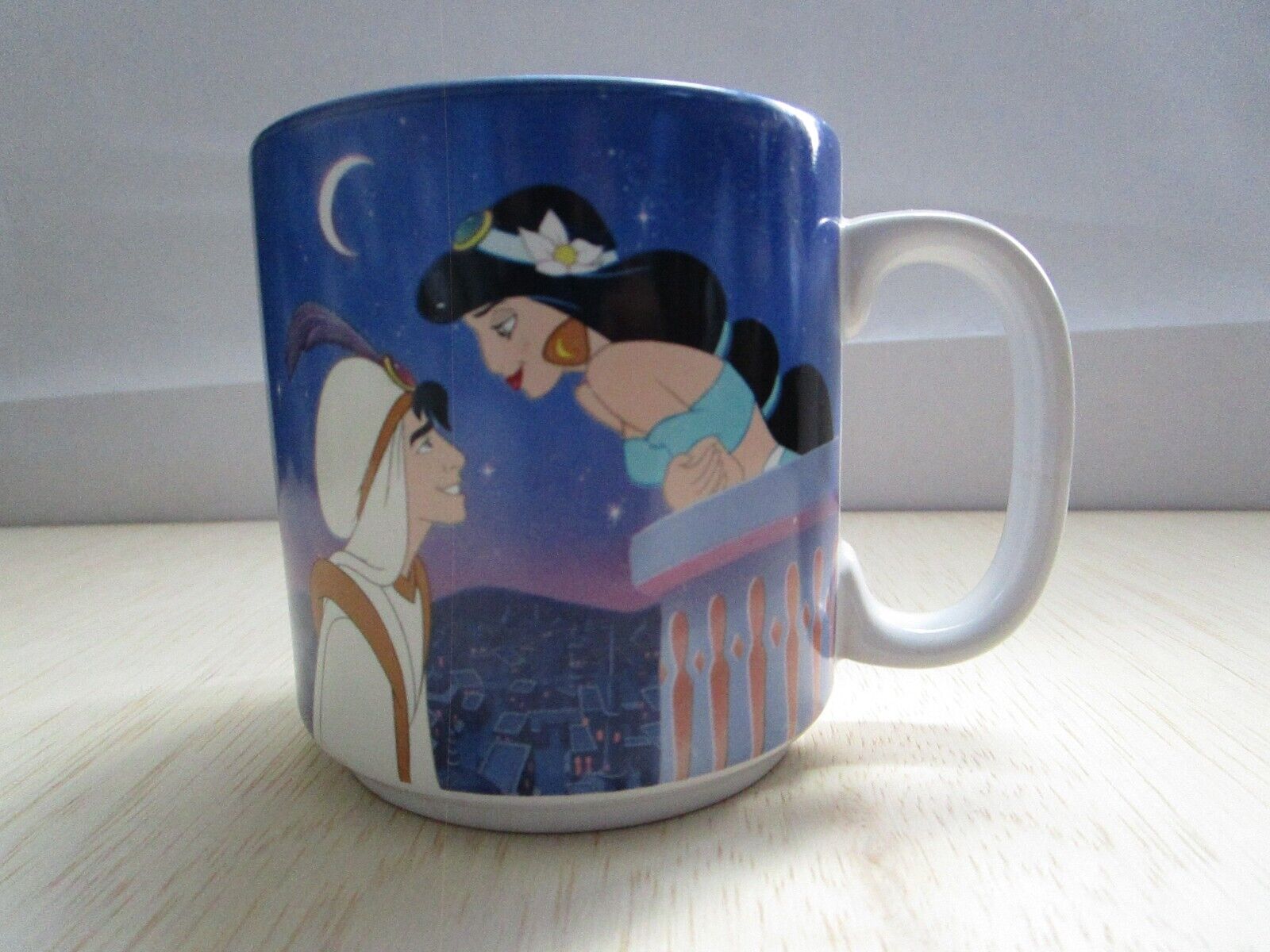 Disney Aladdin & Jasmine Genie Coffee Mug Vintage
