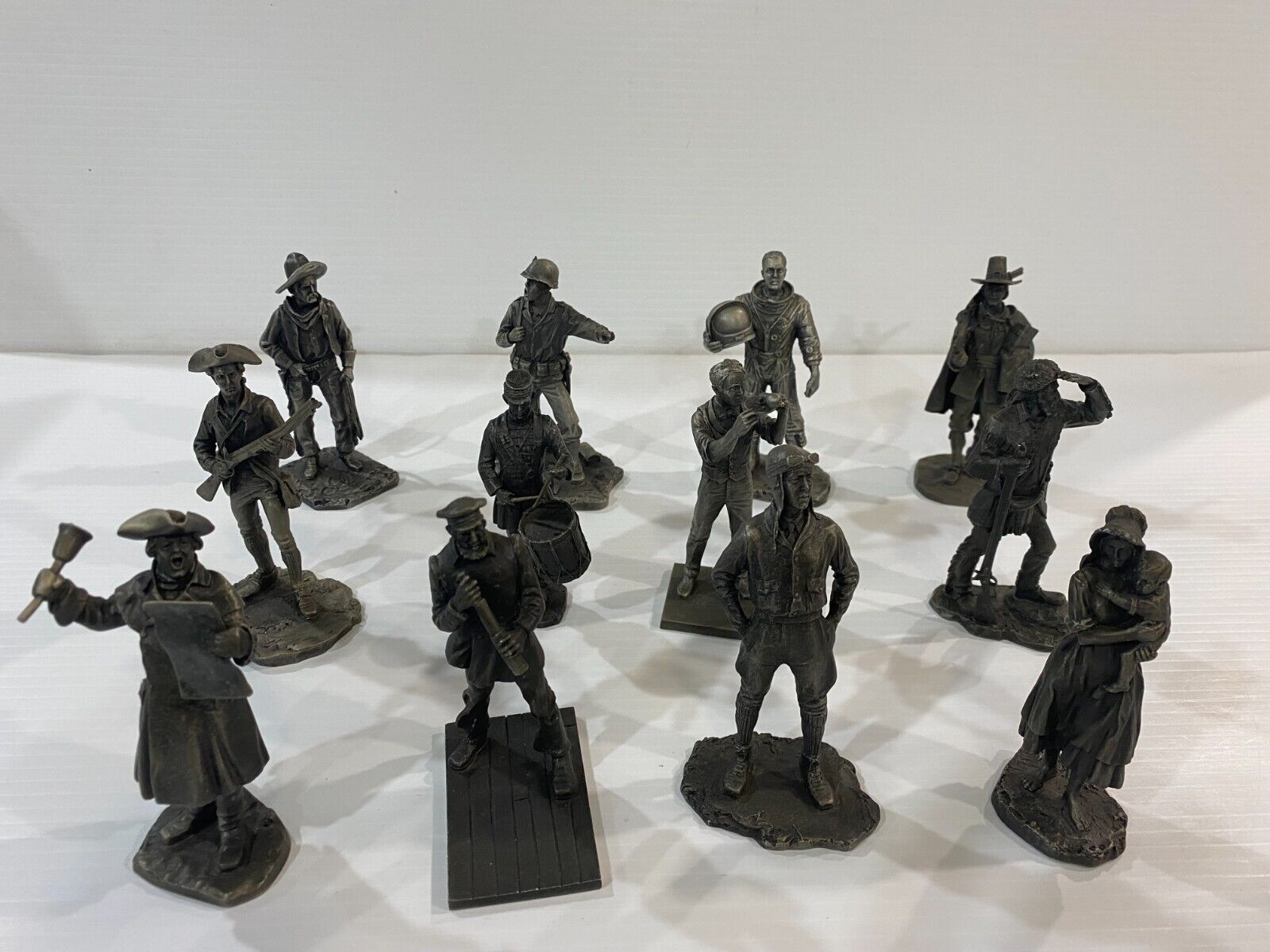 AMERICAN SCULPTURE SOCIETY FINE PEWTER FIGURINES LOT OF 12 