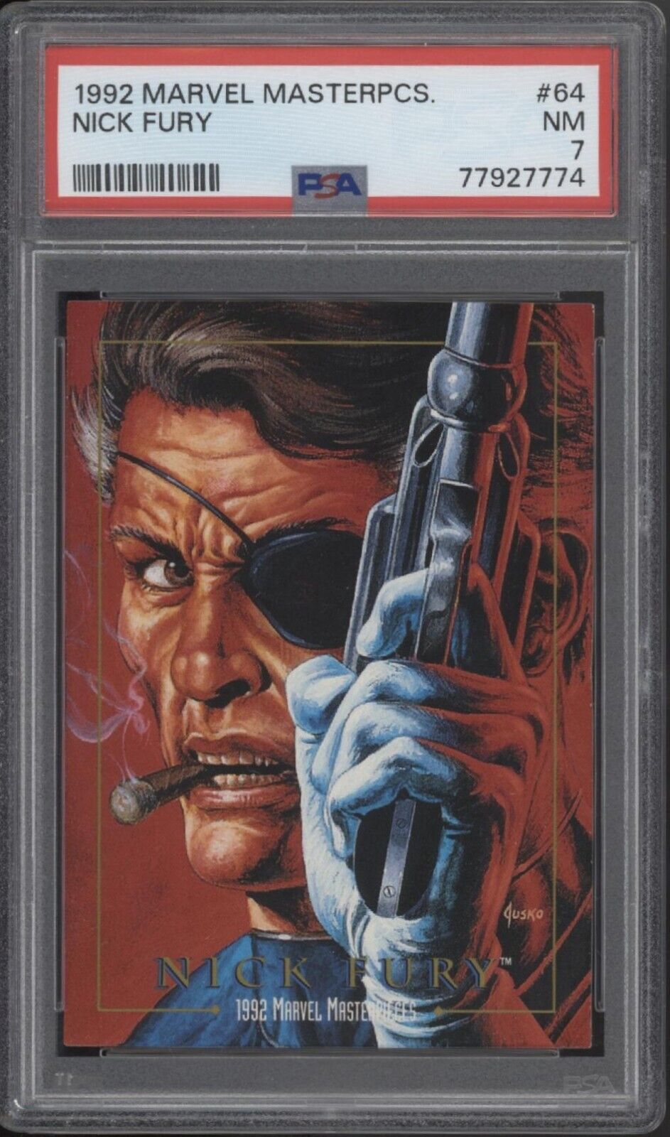 Nick Fury 1992 Skybox Marvel Masterpieces #64 PSA 7