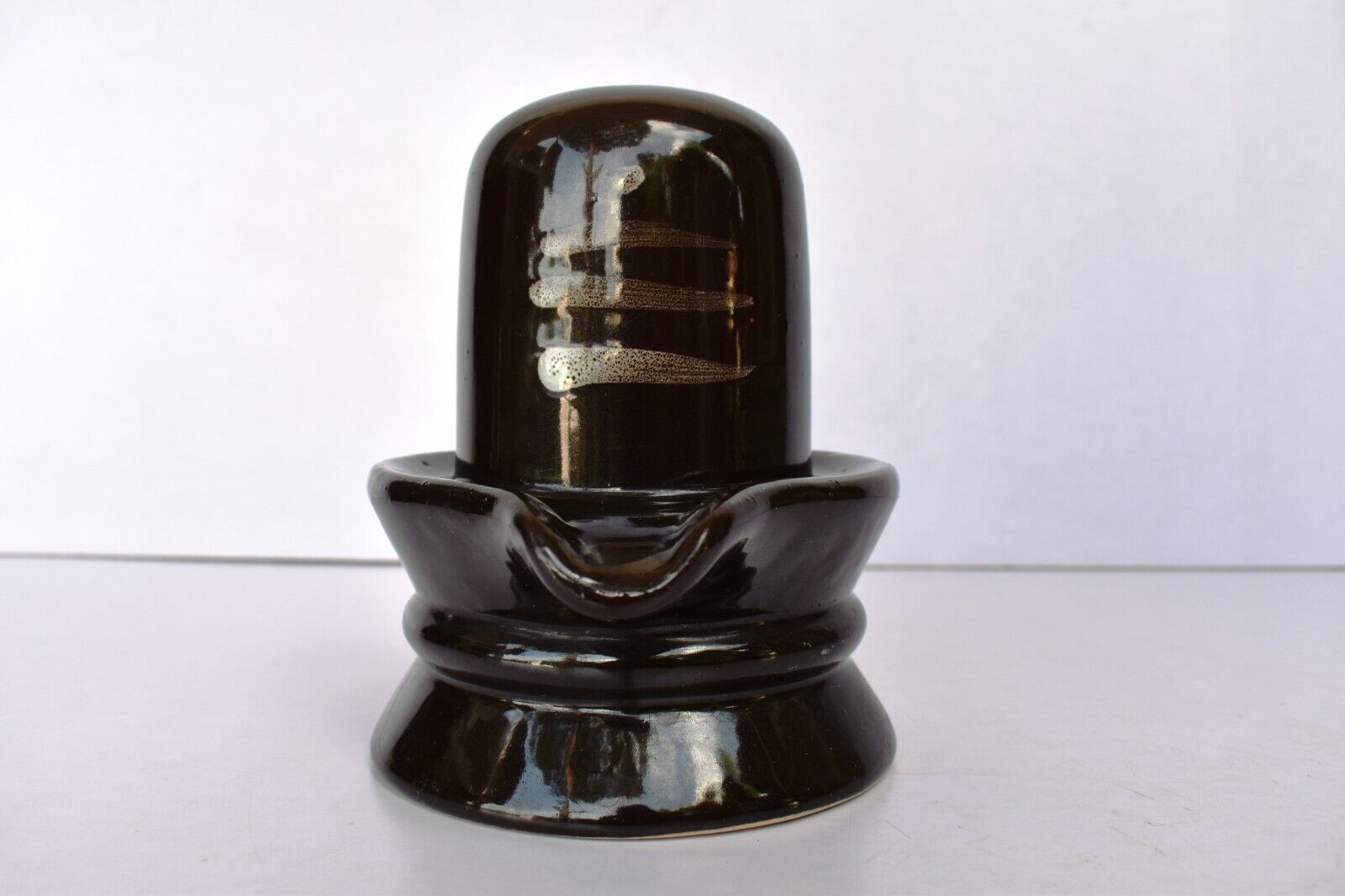 Vintage Shivling Murti Shive Linga Statue God Porcelain Black Hindu Mythology Ol