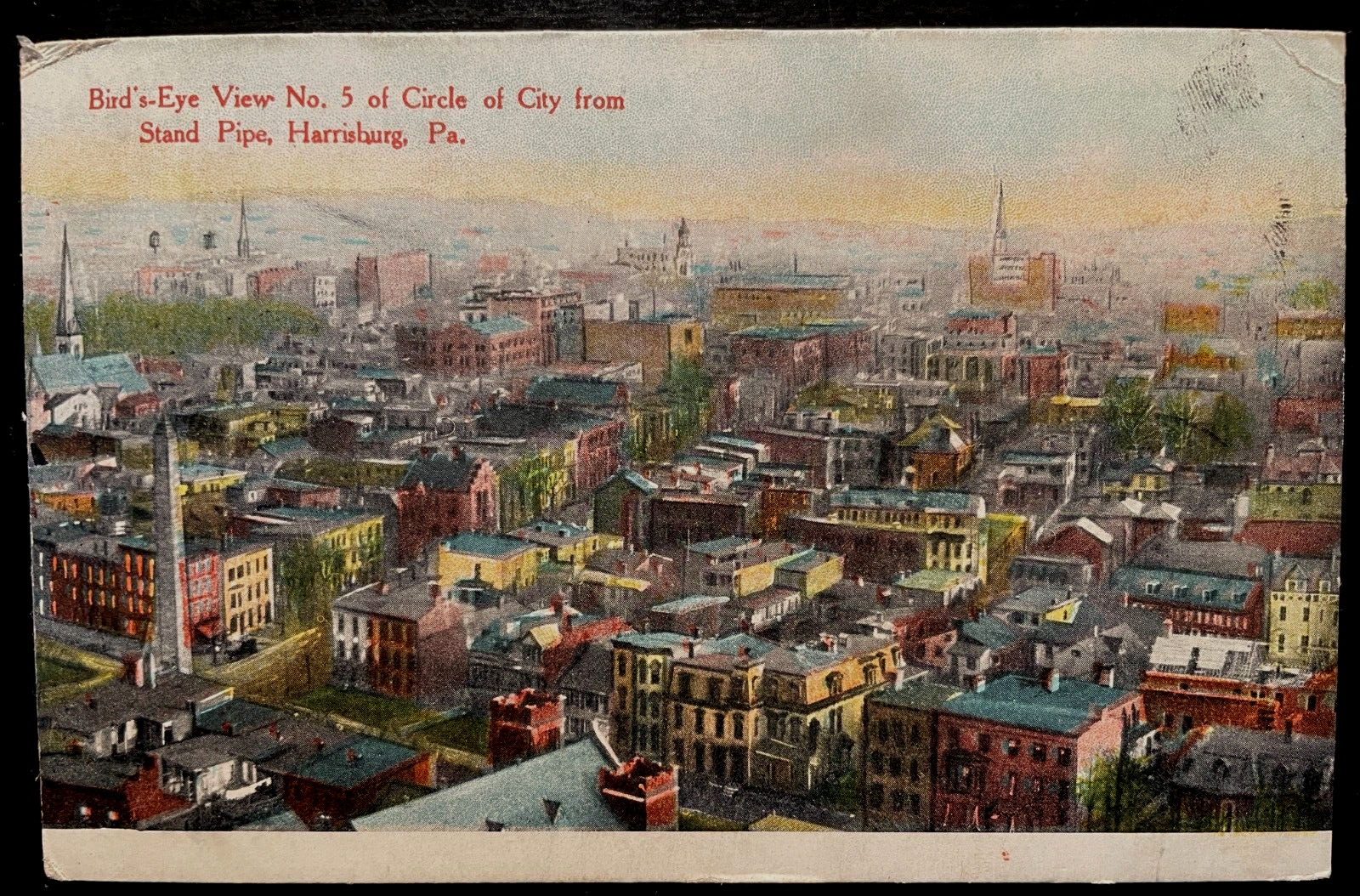 Vintage Postcard 1911 Bird\'s Eye View, #5, Harrisburg, Pennsylvania (PA)