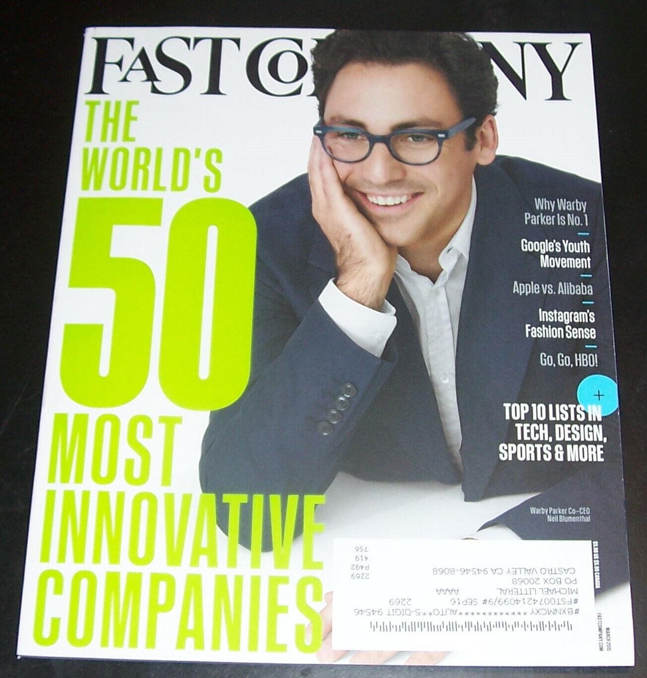 50 Most InnovativeCompanies, Top 10 Lists, HBO, FAST COMPANY Mar 2015, Comb Shpg