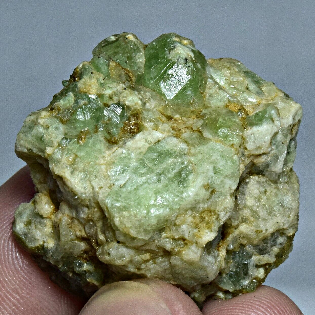 155 CT Well Terminated Demantoid Green Garnet Crystals On Matrix @Afghanistan