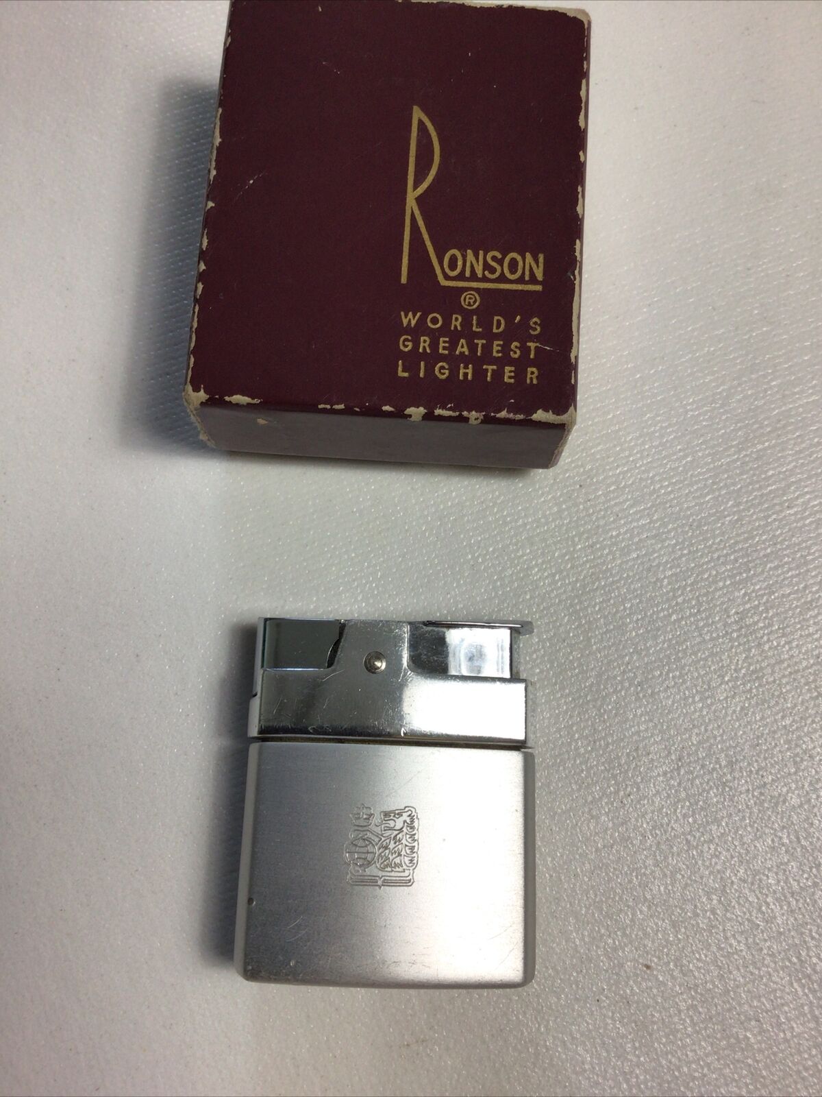 Vintage Collectible Ronson Mini-Rover Cigarette Lighter Hong Kong With Box Old #
