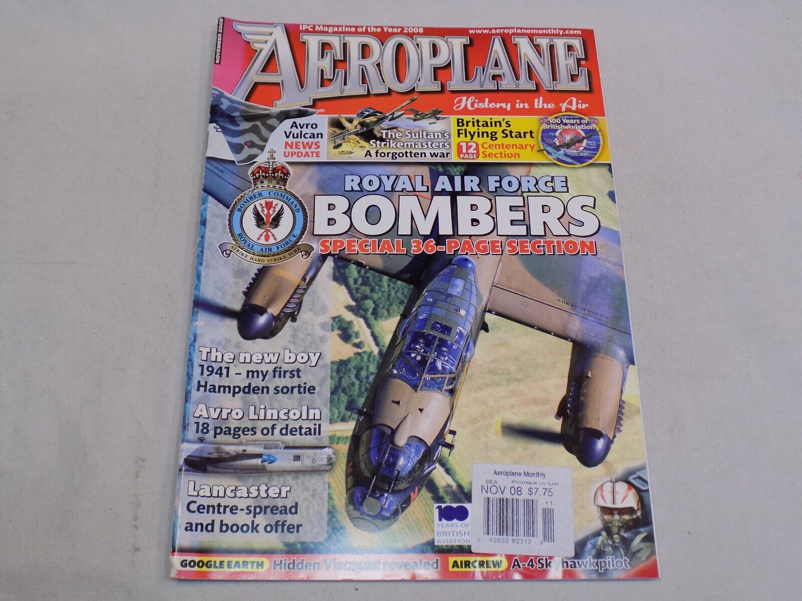Aeroplane Magazine Nov 2008 RAF Bombers Avro Lincoln Vulcan Lancaster A4 Skyhawk