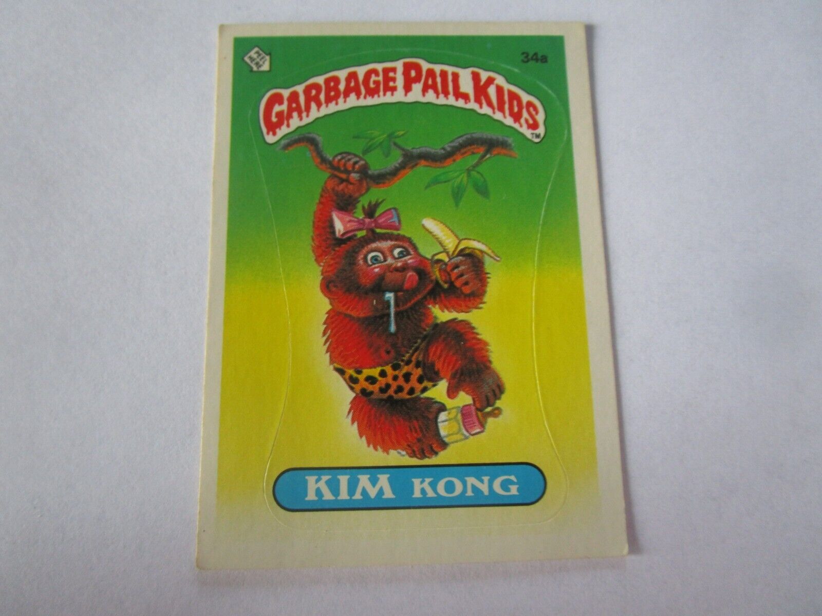 1985 Topps Garbage Pail Kids Card First Series 1 OS1 GPK 34a Kim Kong