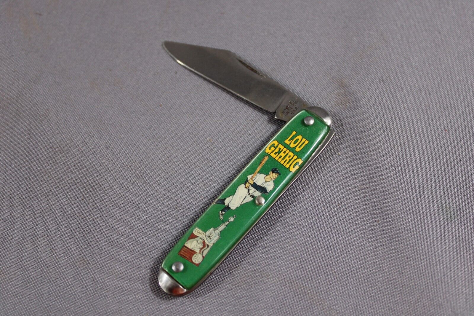 Lou Gehrig Pocket Knife Novelty Knife Co Vintage Baseball