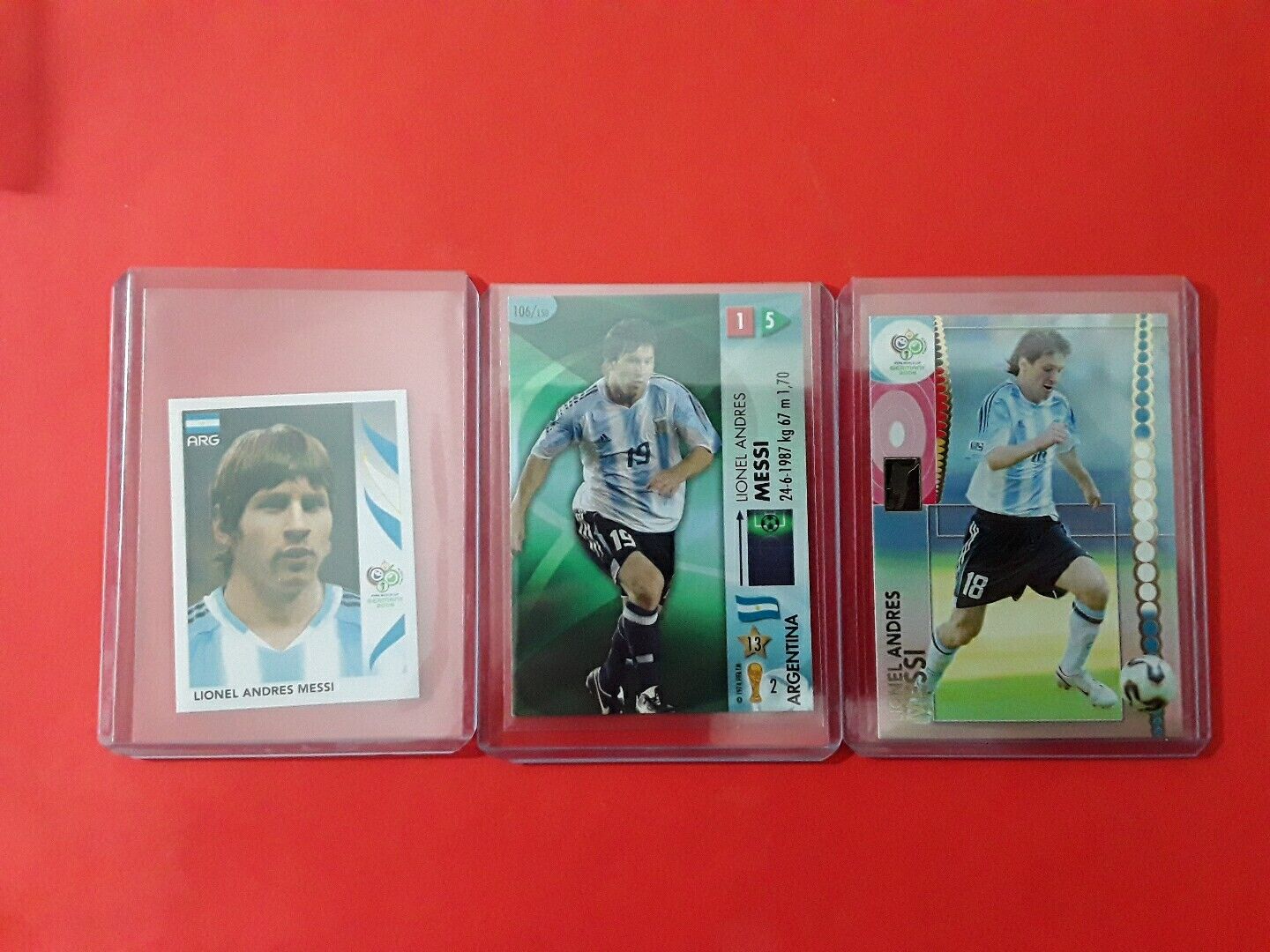 ROOKIE LIONEL ANDRES MESSI X3 Panini ORIGINAL FOOTBALL GERMANY 2006 
