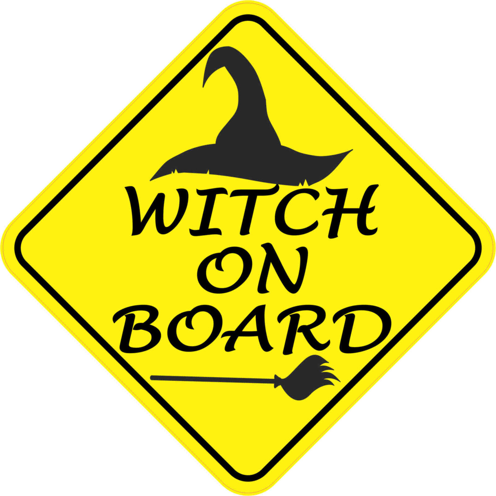 6in x 6in Witch On Board Magnet Car Truck Vehicle Magnetic Sign