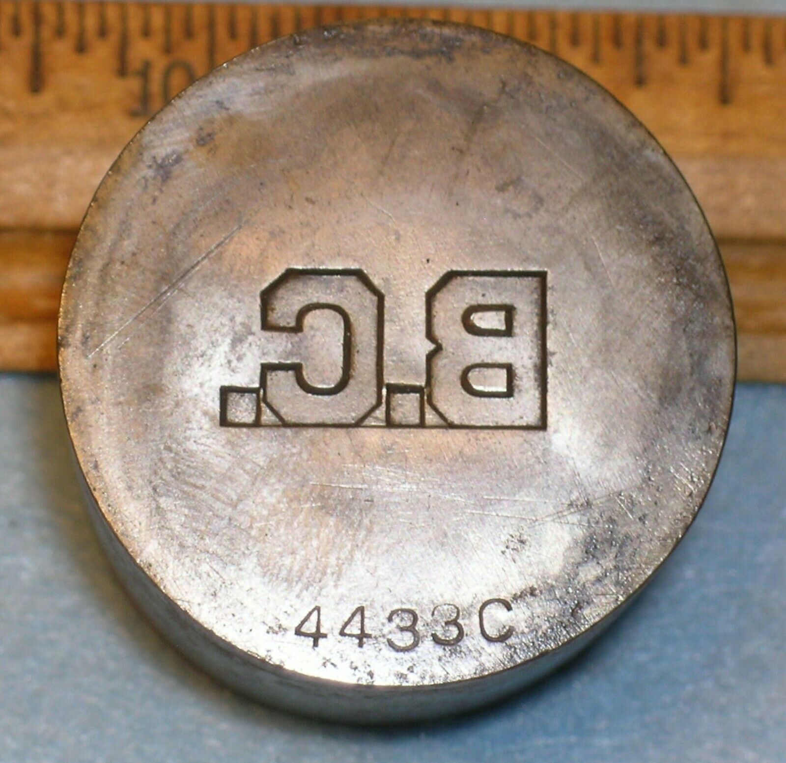 Antique 1922-1923 BC COLLAR PIN Stamping Die * MC LILLEY 