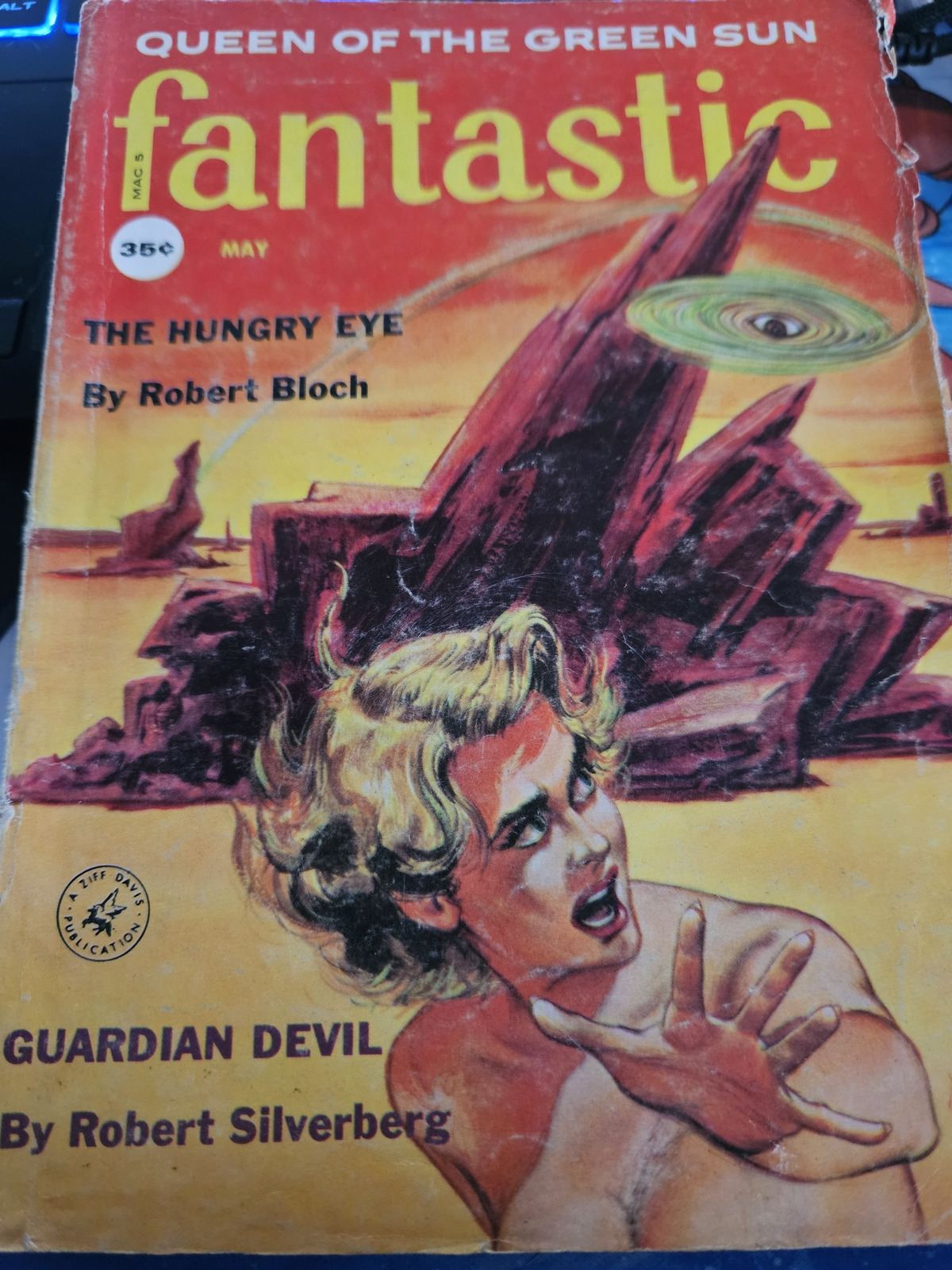 FANTASTIC STORIES MAY 1959 VIRGIL FINLAY ART GUARDIAN DEVIL BY ROBERT SILVERBERG