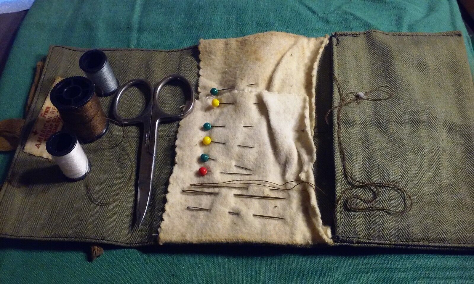 Antique WW2 Army Soldier Sewing Kit from American Red Cross Bremerton Washington