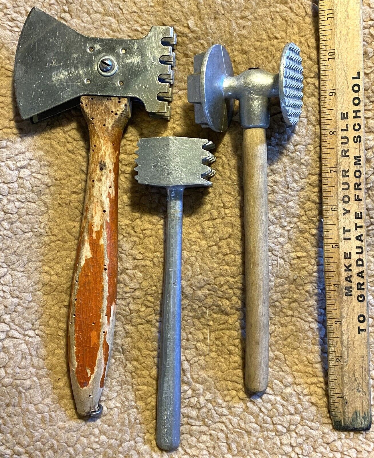 Three Vintage Meat Tenderizing Tools (KI573)