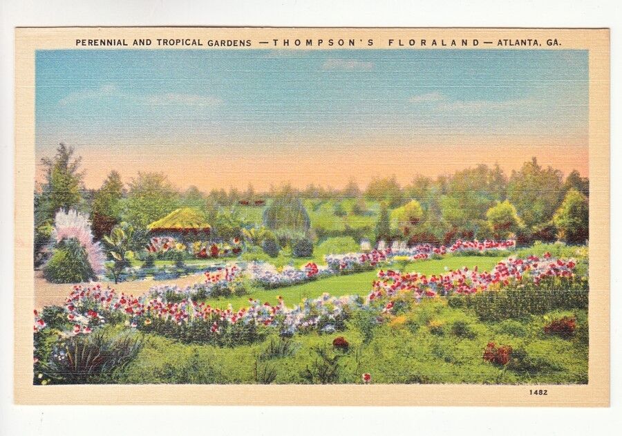 Postcard: Perennial & Tropical Gardens, Thompson's Floraland, Atlanta, GA