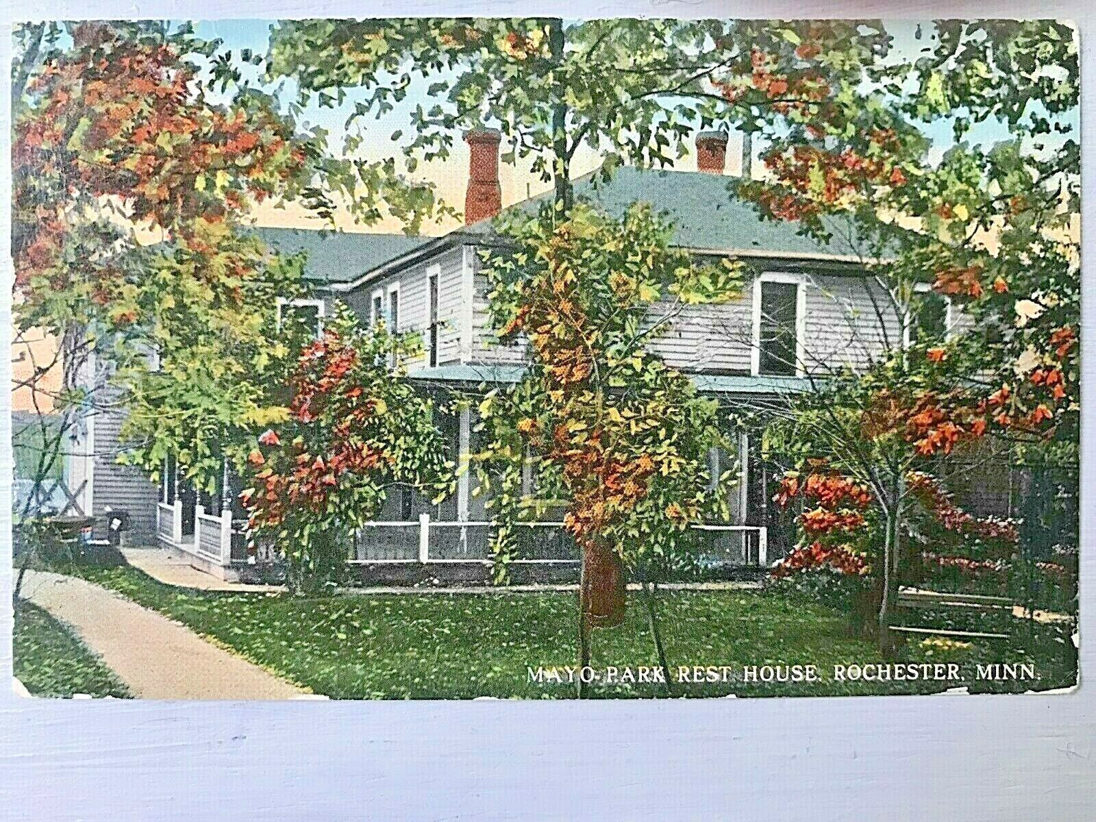 Vintage Postcard 1913 Mayo Park Rest House Rochester Minnesota