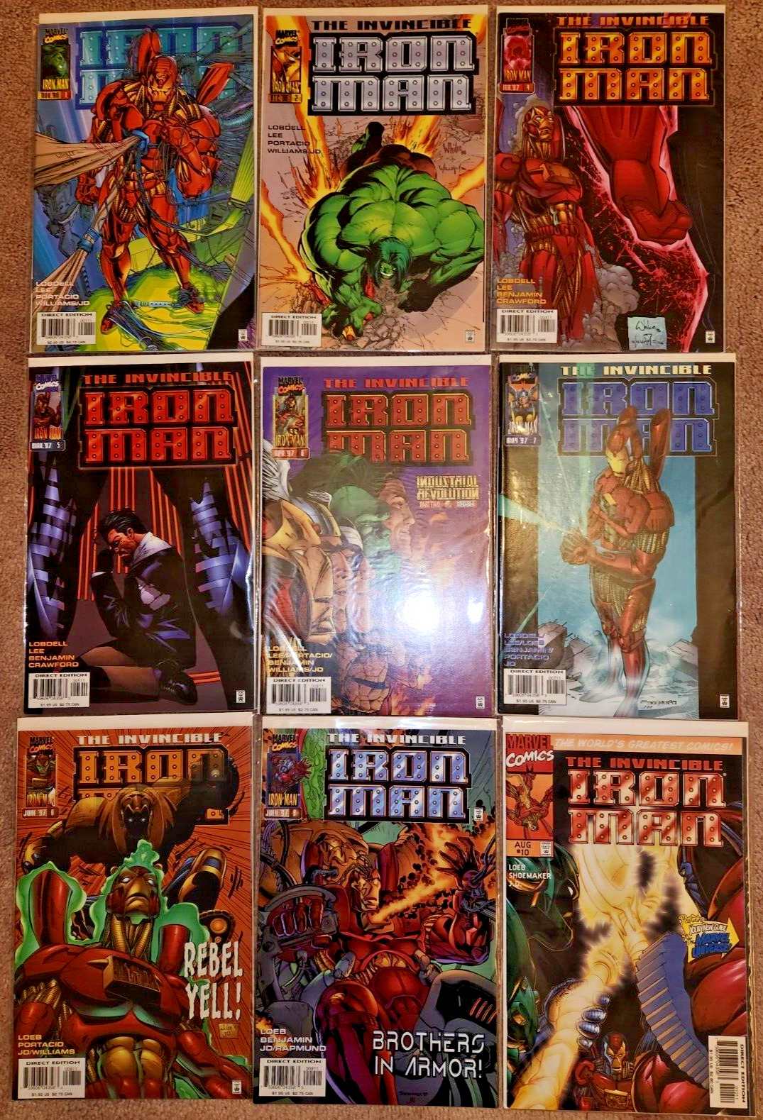 Iron Man comic series Lot of 9 (1996-1997), inclues Iron Man #1, Vol 2
