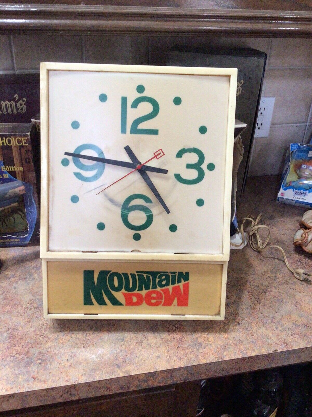 Vintage 1978 Mountain Dew Wall Clock 