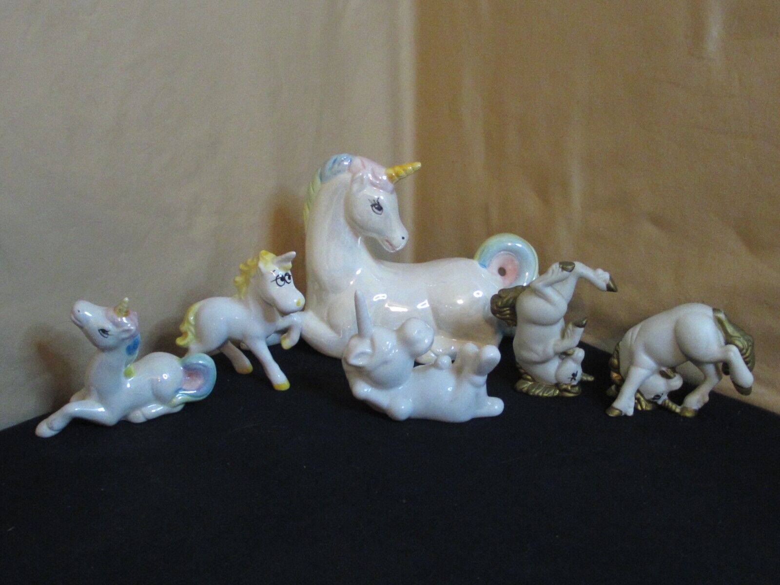 Lot of 6 Ceramic Unicorns Adorable