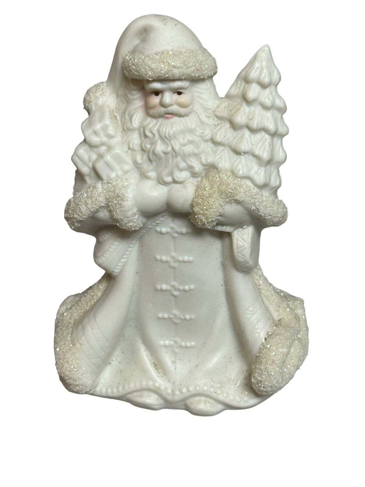 K\'s Collection Vintage Santa Figurine 6” Glitter Christmas Tree Gifts Ceramic