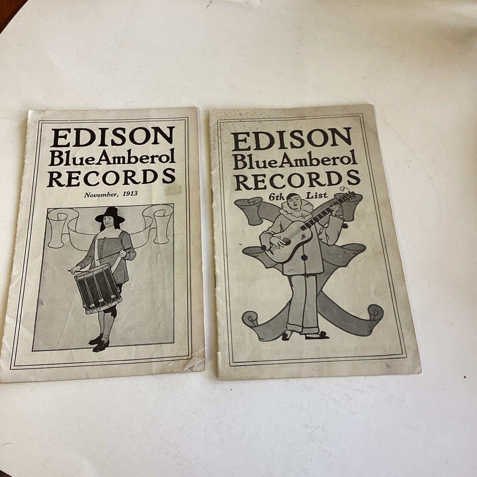 Edison Blue Amberol Records Nov. 1913 & 6th List Booklets, Memorabilia