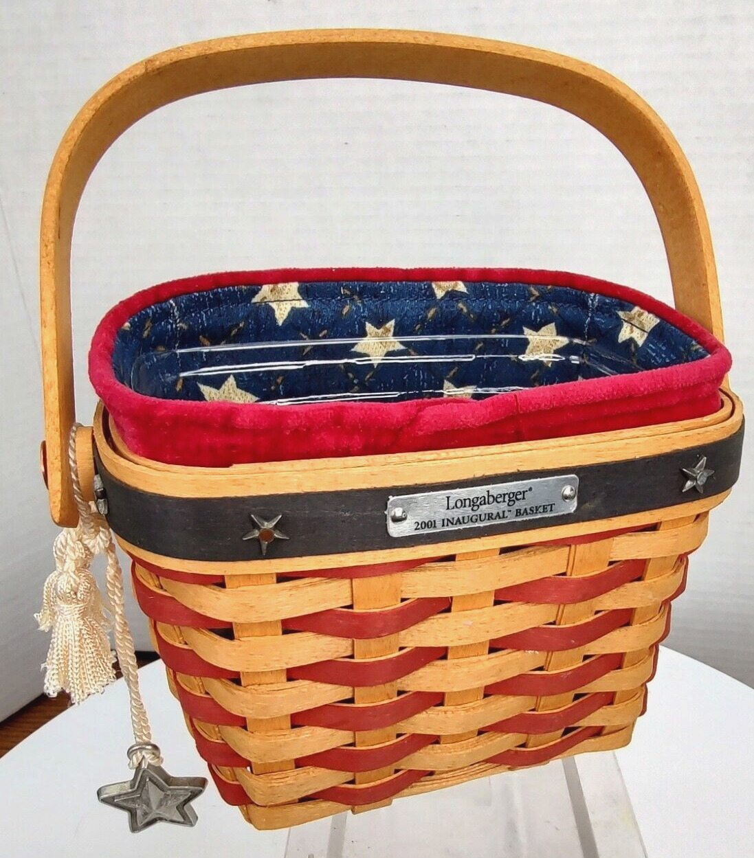Longaberger 2001 Combo 4th July  Inaugural Basket w/Tie On Retired  Rare Video