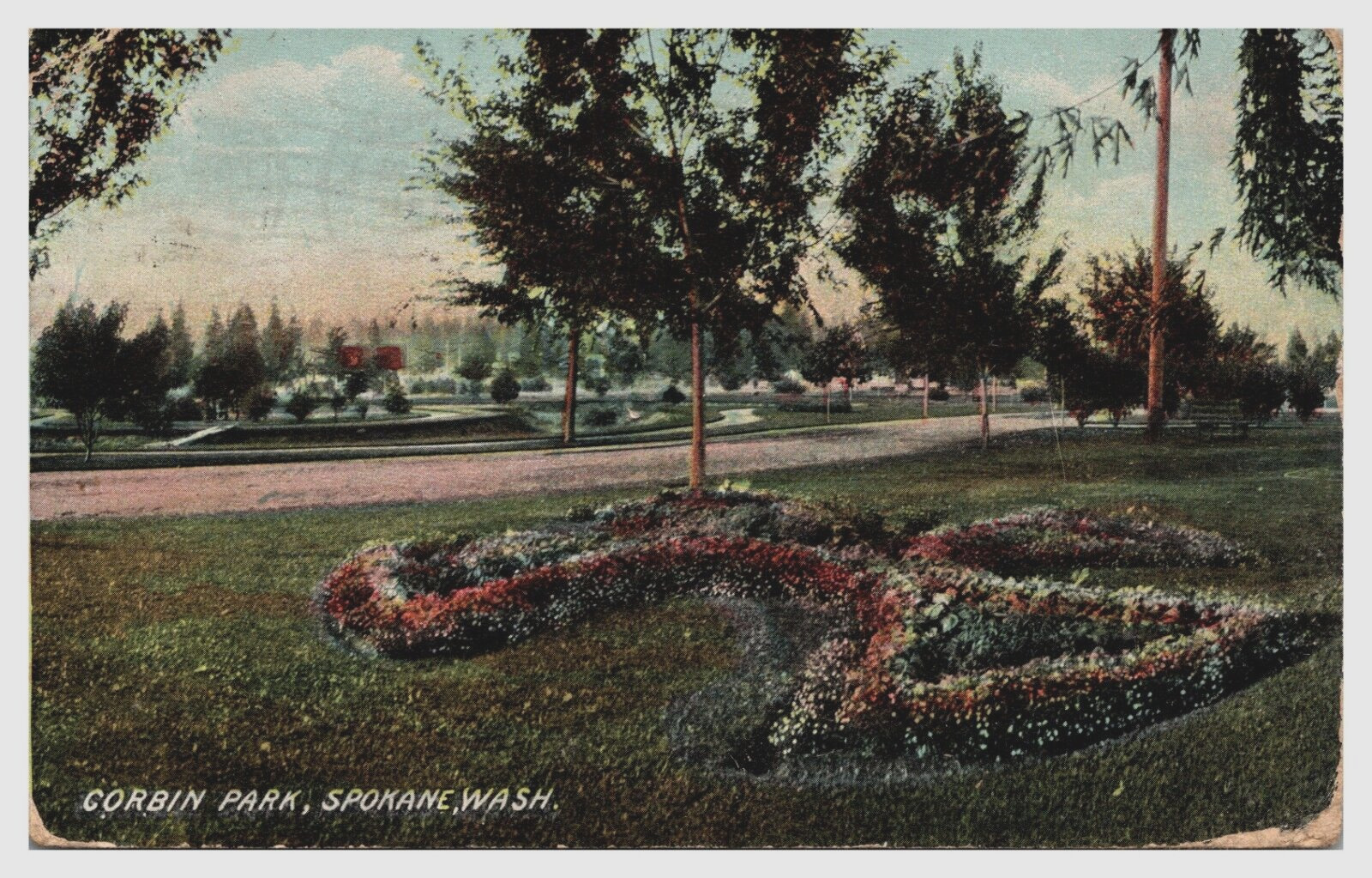 Corbin Park Spokane Washington WA Posted 1908 Antique  Postcard