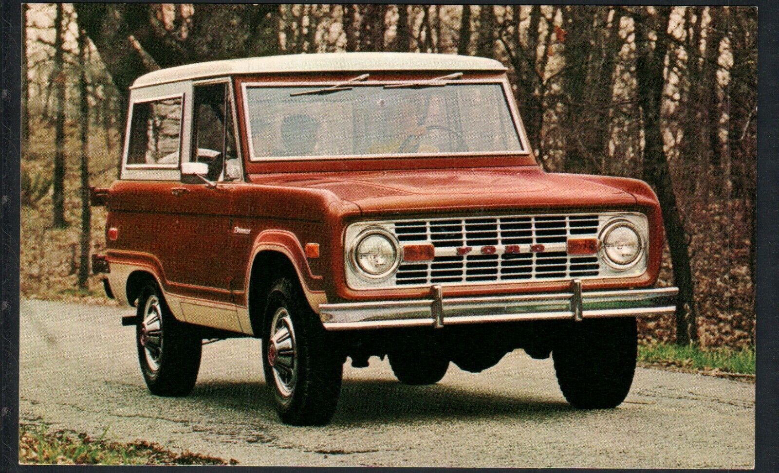 1973 FORD BRONCO ~ 1970s ADVERTISING POSTCARD ~ UNPOSTED  VINTAGE CHROME 