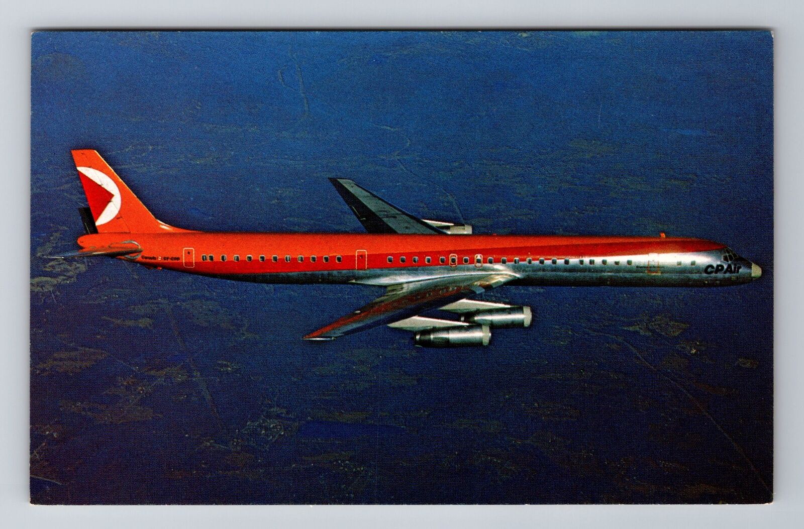 CP Air DC-8 Aircraft, Plane, Transportation, Antique Vintage Souvenir Postcard