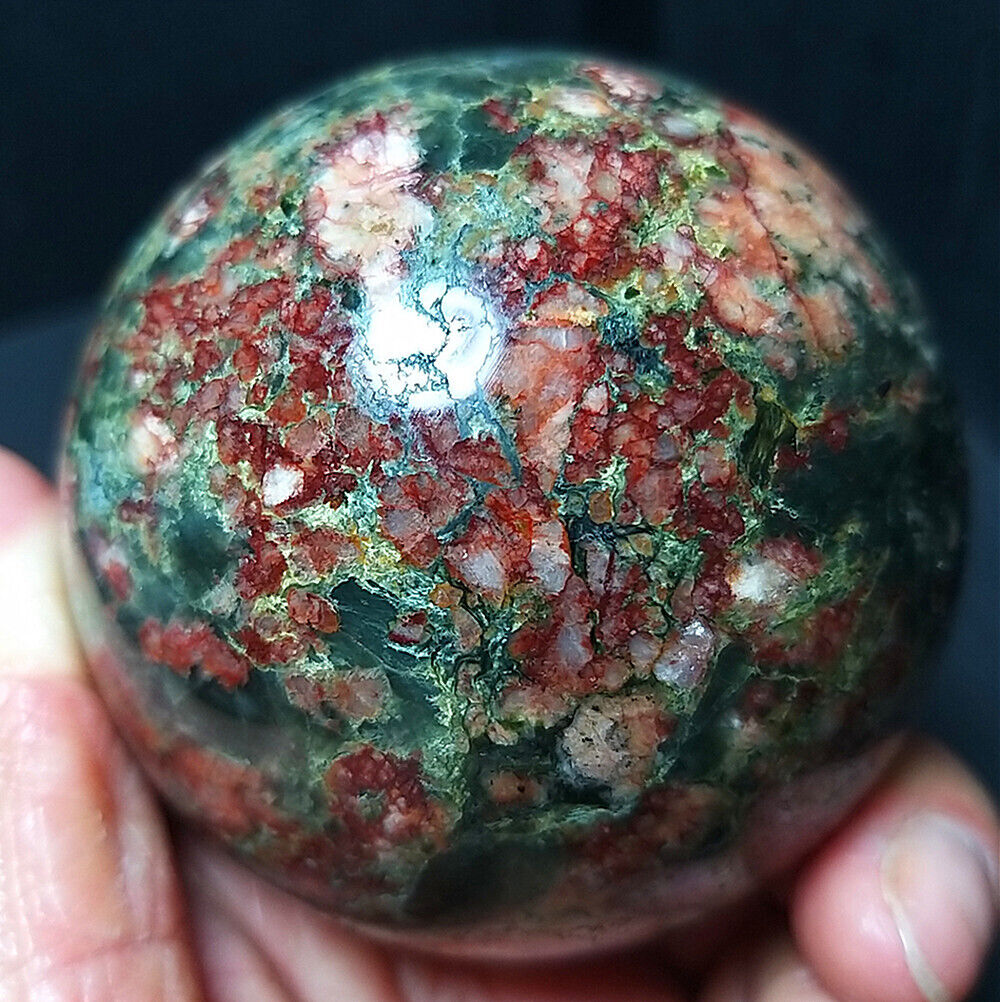 RARE 441G 67mm Natural Colorful Agate Crystal Quartz Sphere Ball Healing  A3799