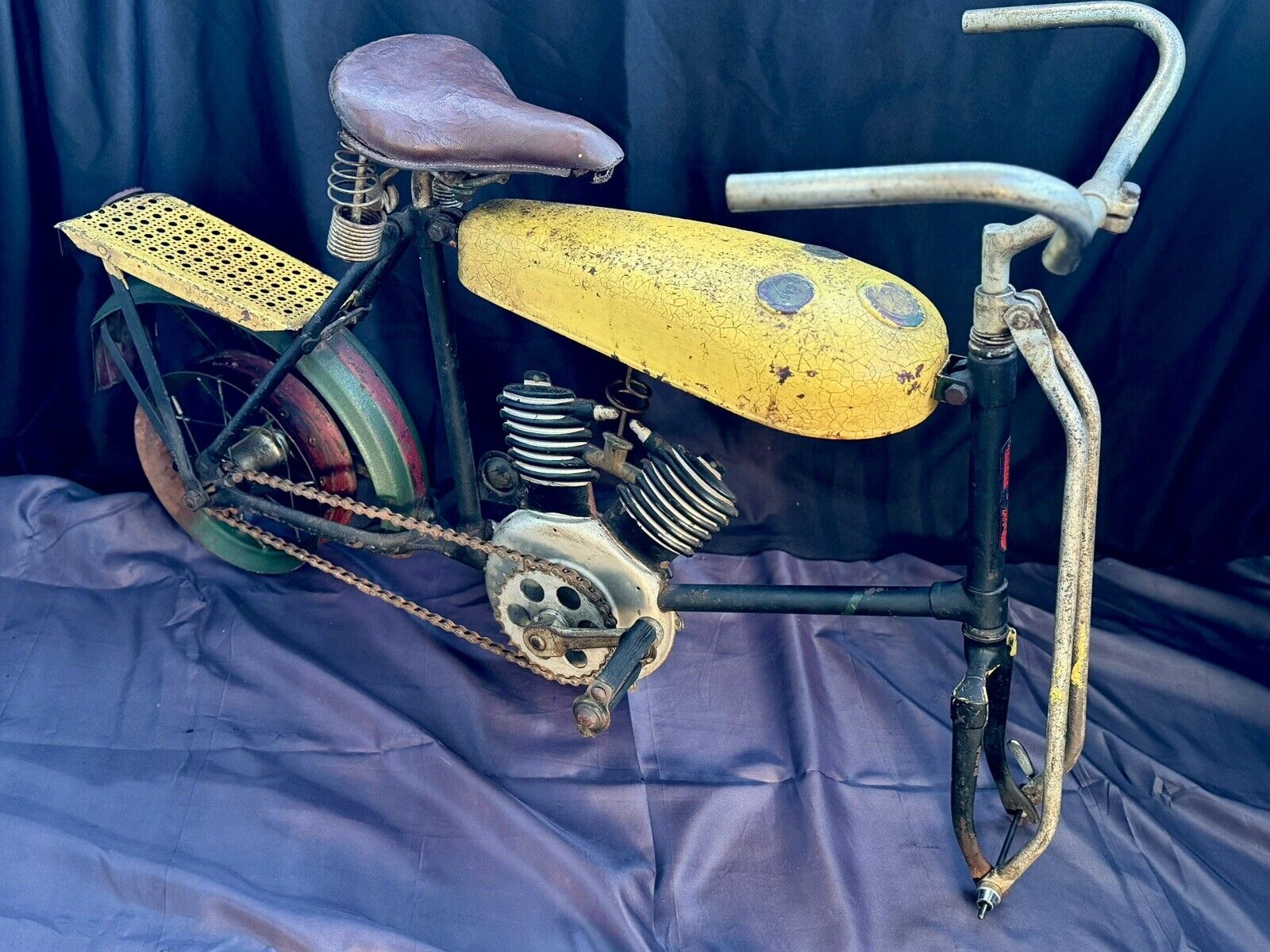 Antique Presto Speed-O-Byke Motorcycle/Bicycle For Parts Or Restoration