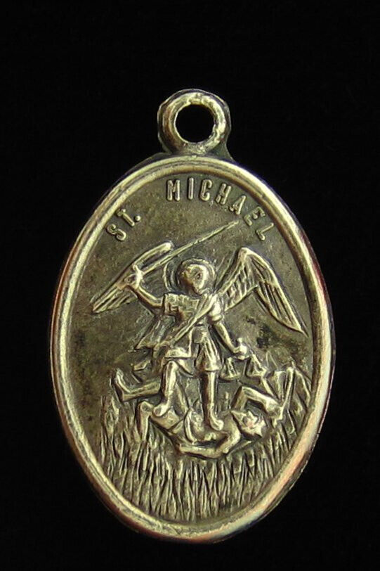 Vintage Saint Michael the Archangel Medal Religious Holy Catholic Guardian Angel