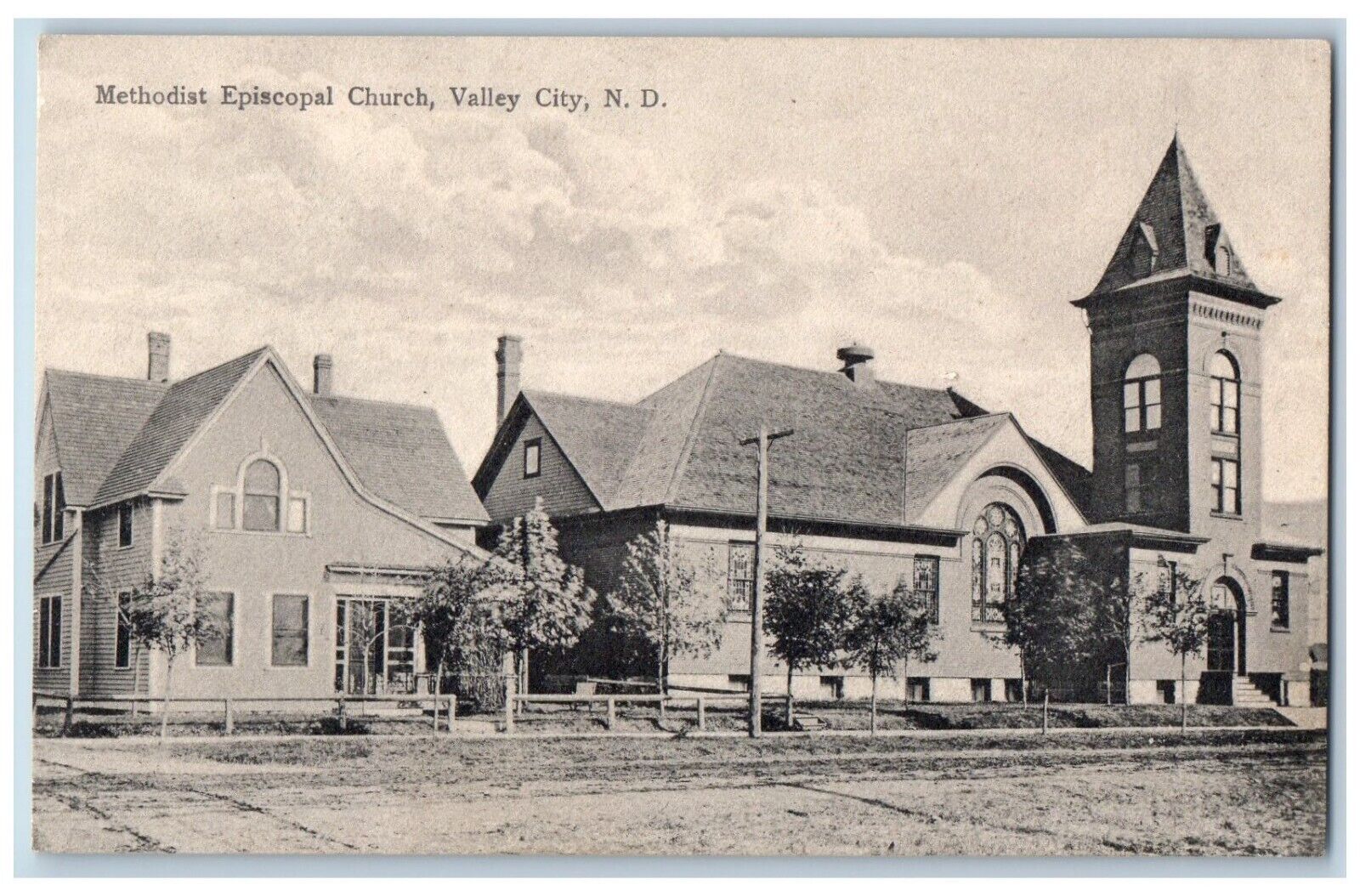 Valley City North Dakota Postcard Methodist Episcopal Church Chapel 1910 Vintage