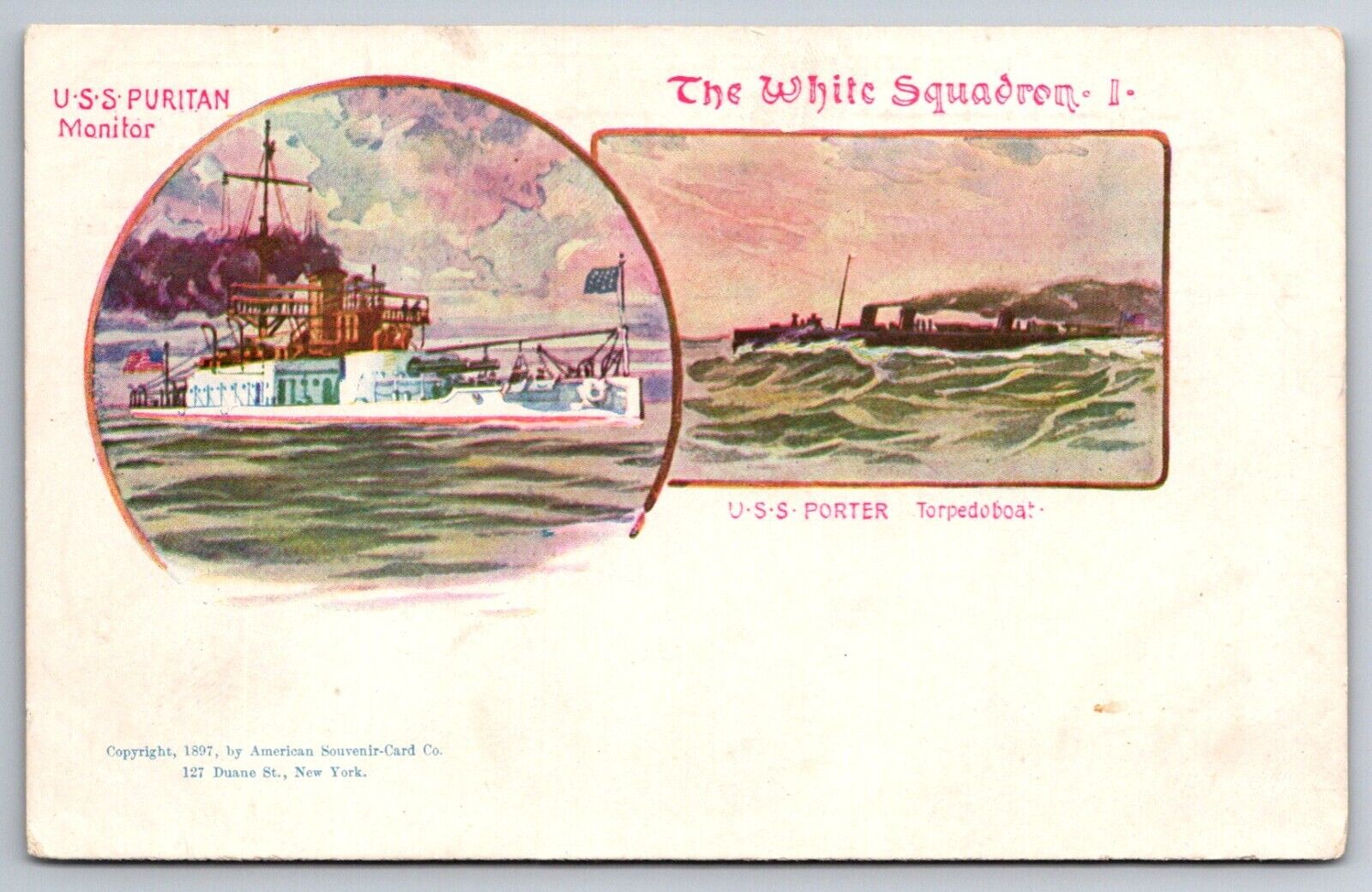 Postcard The White Squadron Complete Set 0f 12   American Souvenir-Card Co 1897