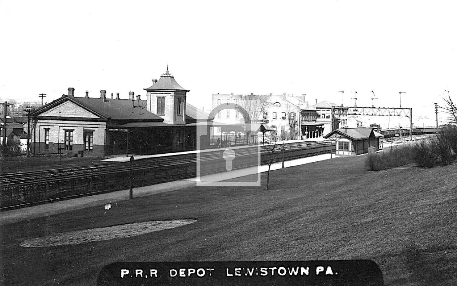 Railroad Train Station Depot Lewiston Pennsylvania PA Reprint Postcard
