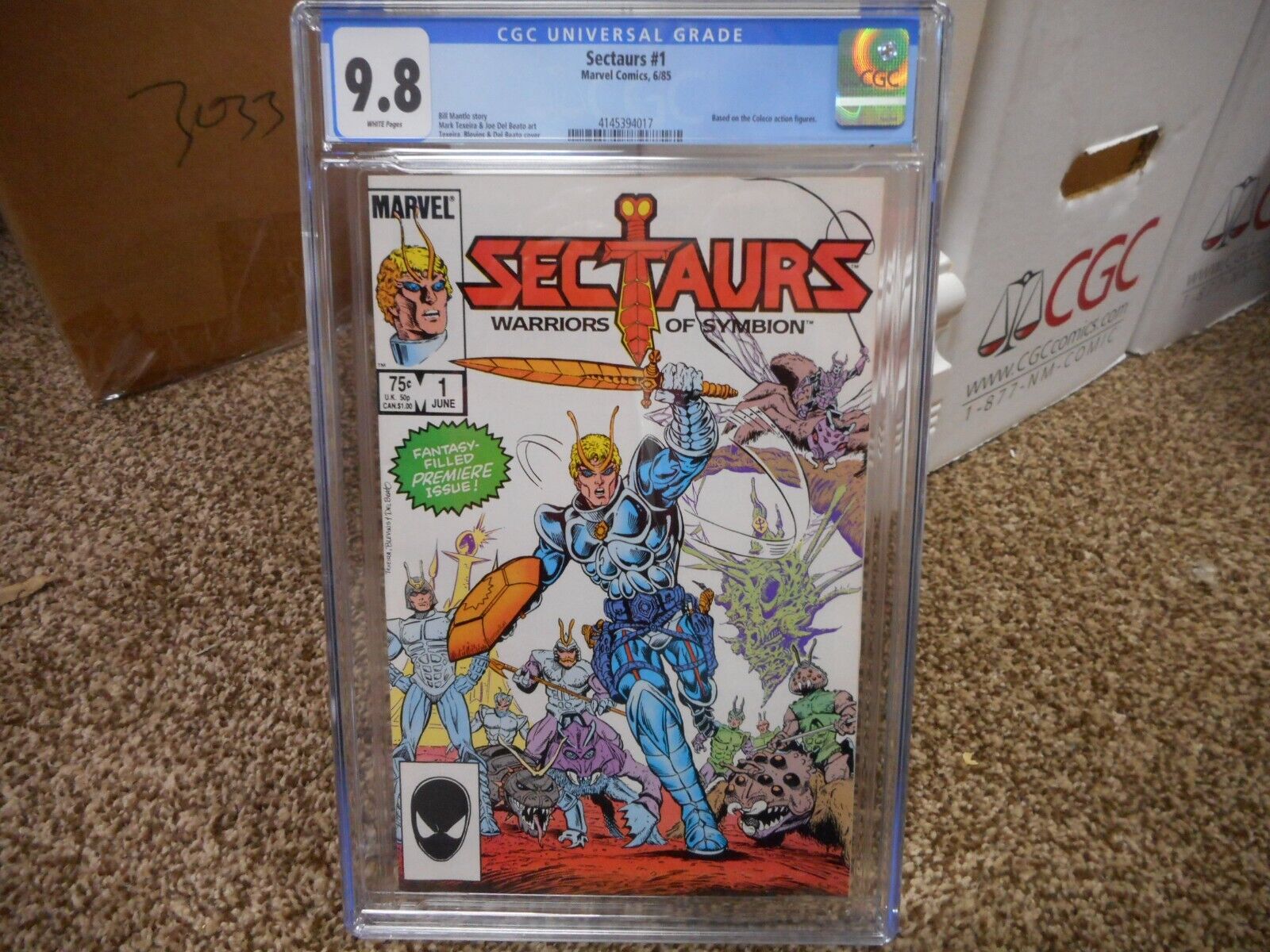 Sectaurs 1 cgc 9.8 Marvel 1985 based on Coleco action figures WHITE pgs NM MINT