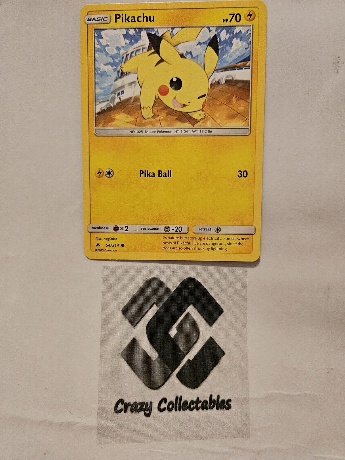 Pokemon Cards Pikachu 54/214 Unbroken Bonds Non Holo Mint Card