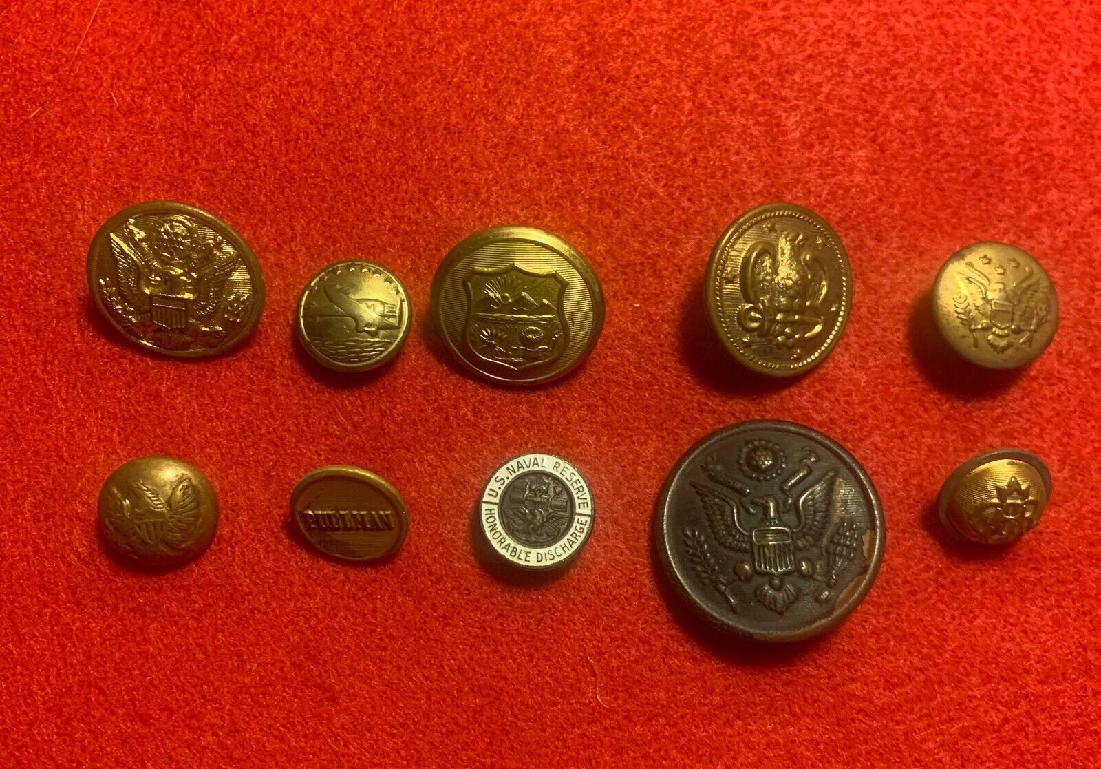 CIVIL WAR ERA AND LATER MILITARY AND MORE BUTTON LOT OF 10...(SEE PICS) #BTL 3