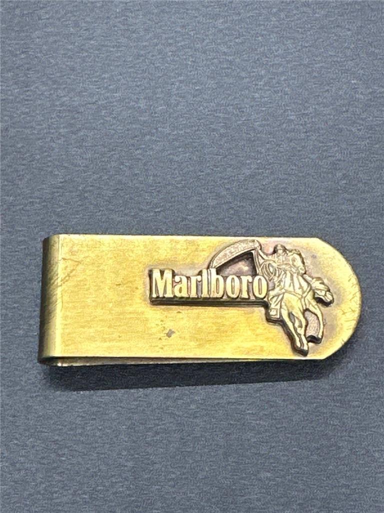 Marlboro Brass Vintage Money Clip Cowboy Stallion Horse Metal