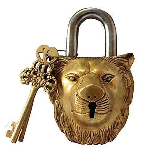 Handmade Brass Blessing Brass Padlock Lock with Keys Working Functional