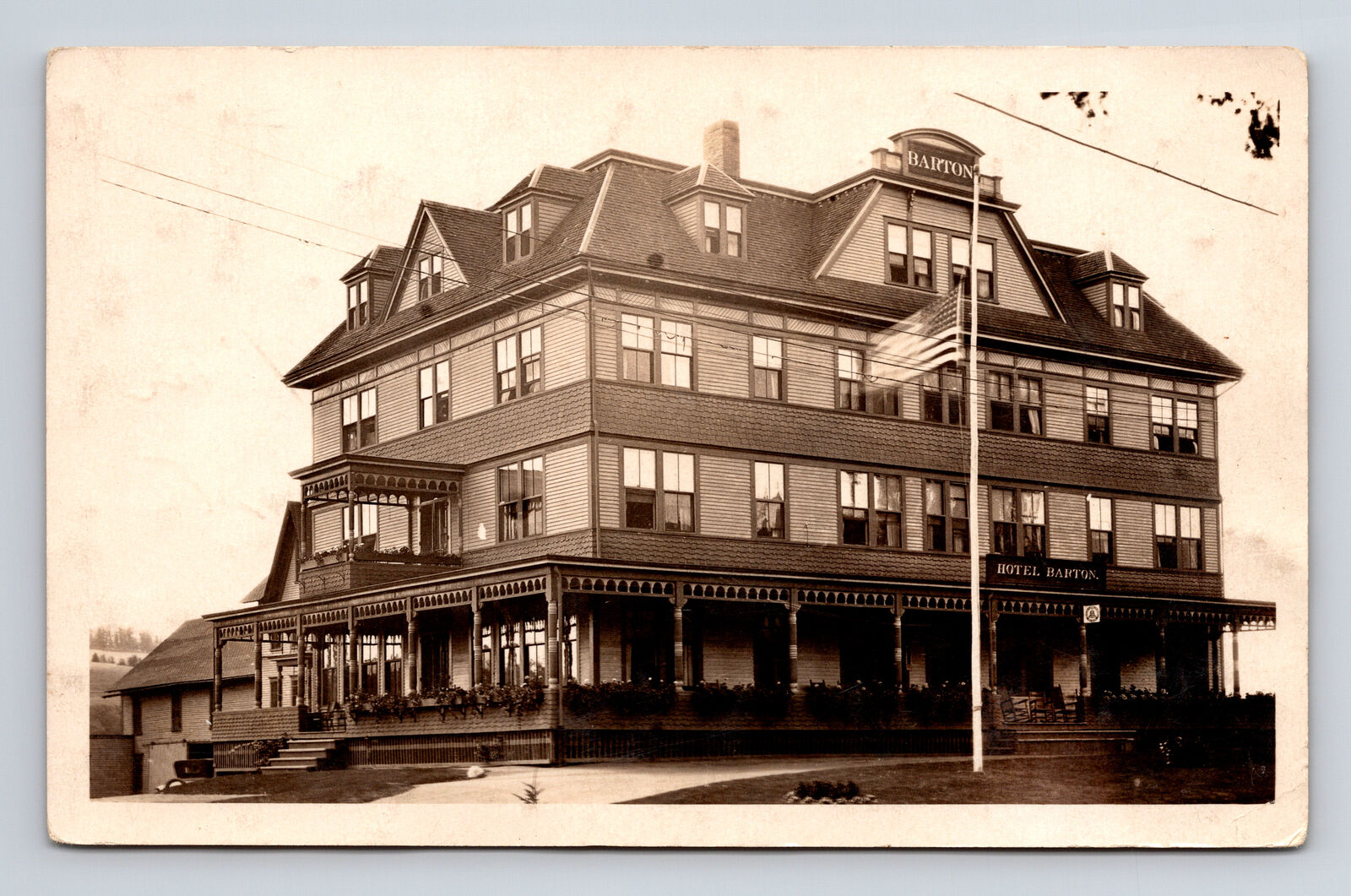 c1925 Rare RPPC Hotel Barton Barton Vermont VT Real Photo Postcard