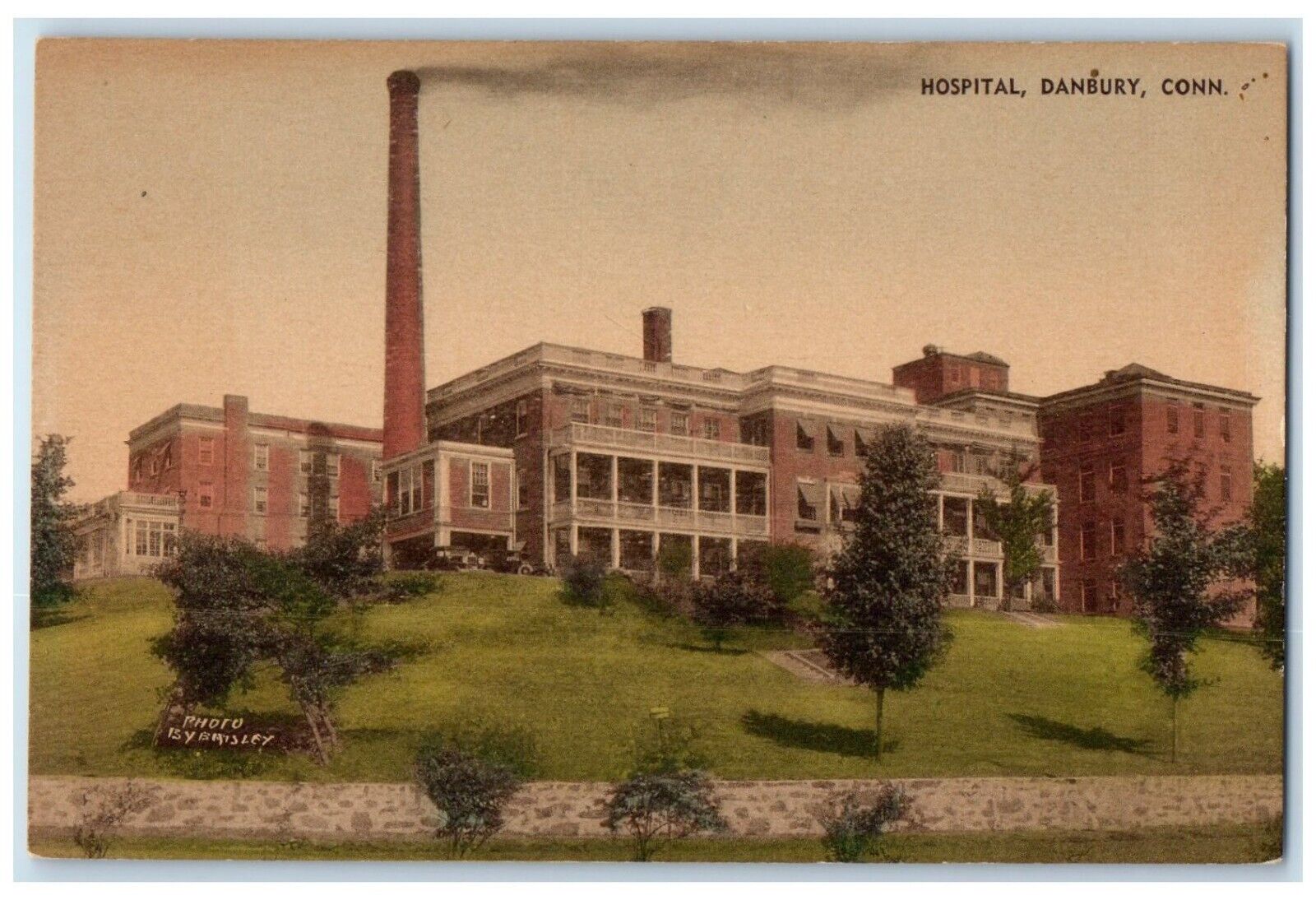 c1940 Hospital Exterior Building Danbury Connecticut CT Vintage Antique Postcard