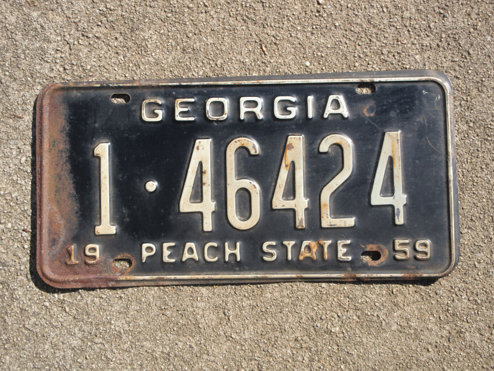 1959 Georgia License Plate 146424 GA Chevrolet Ford Fulton County Chevrolet Ford