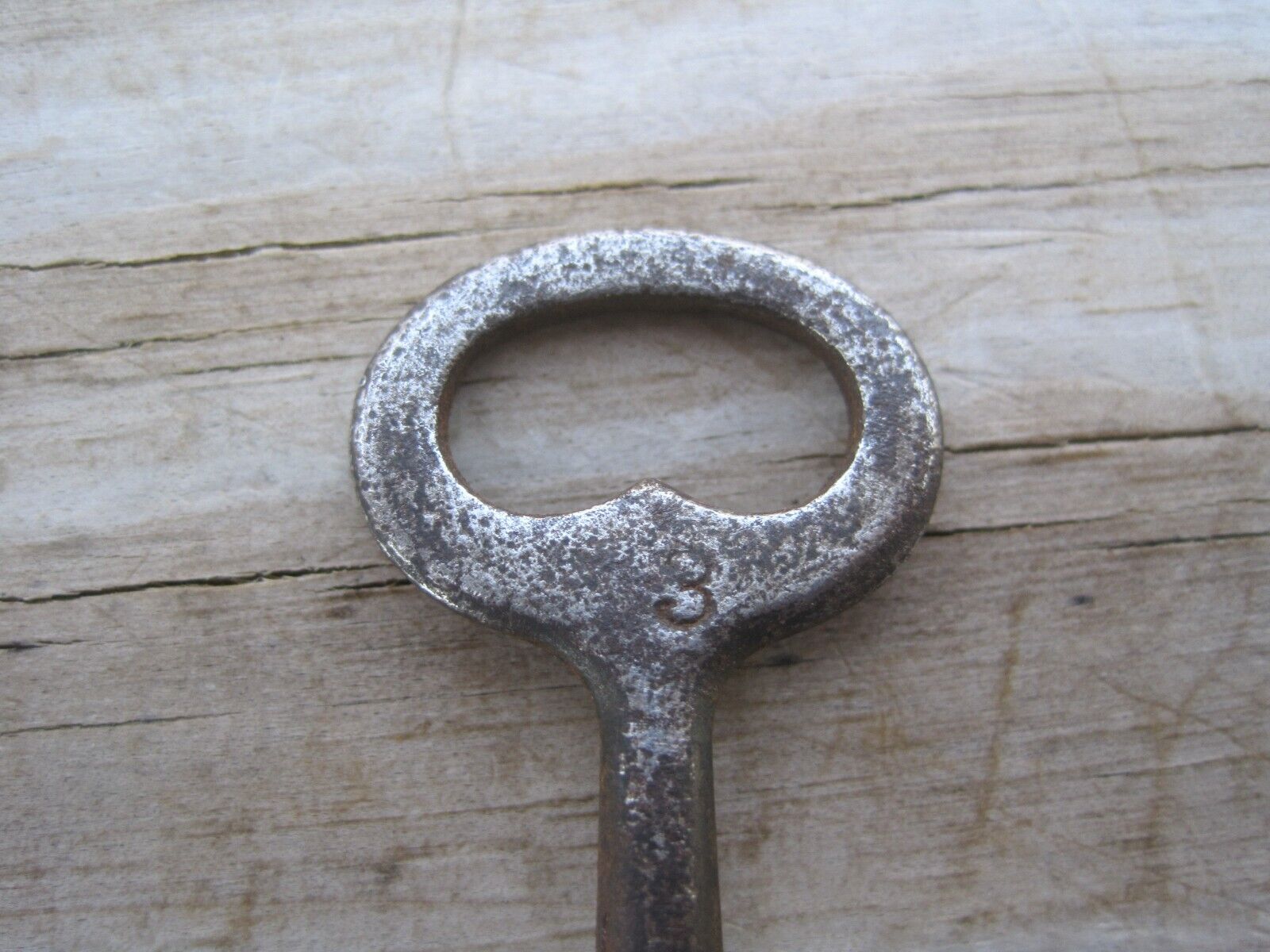 VINTAGE  Antique Old Penn Lock Co. Solid Barrel Mortise Door Key Code # 3