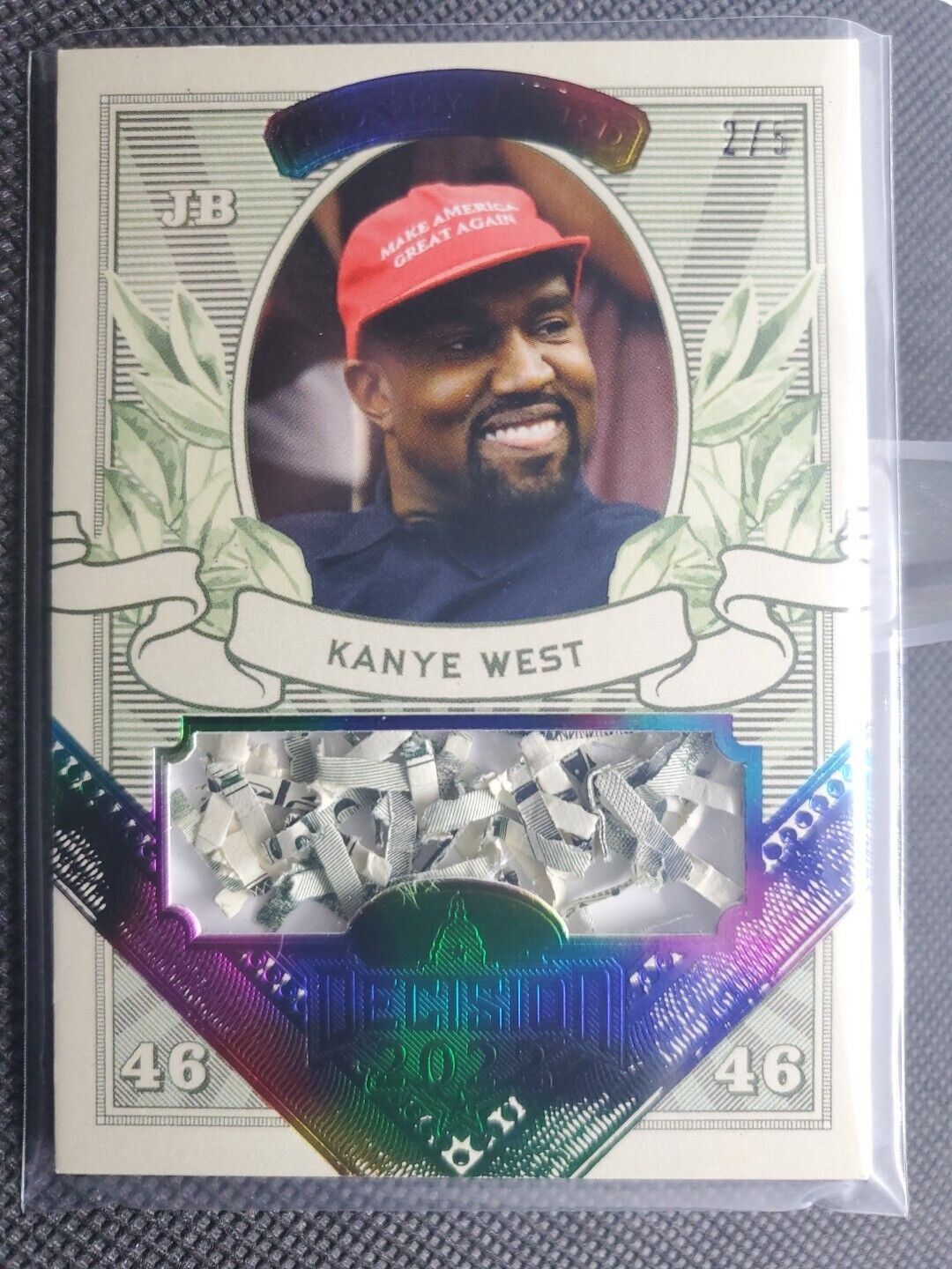 2024 Decision Kanye West Money Card 2/5 Rare Rainbow Foil Yeezy MAGA Trump