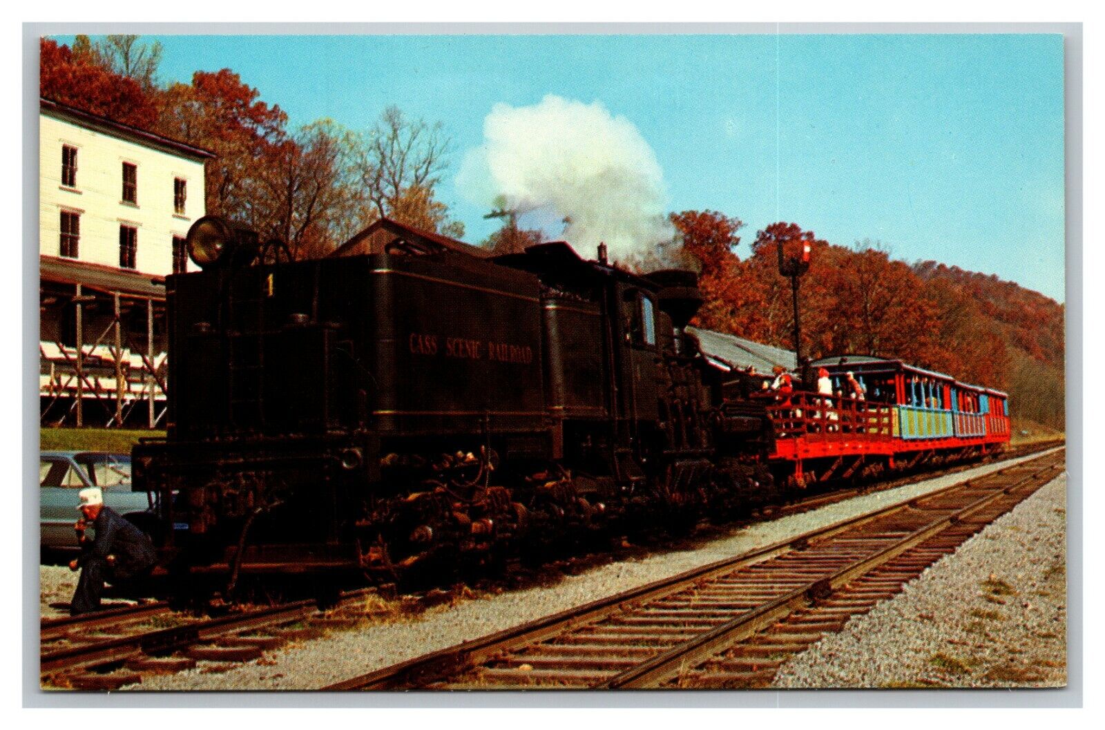 Vintage 1970's Postcard Steam Train on Cass Scenic Railway Cass West Virginia