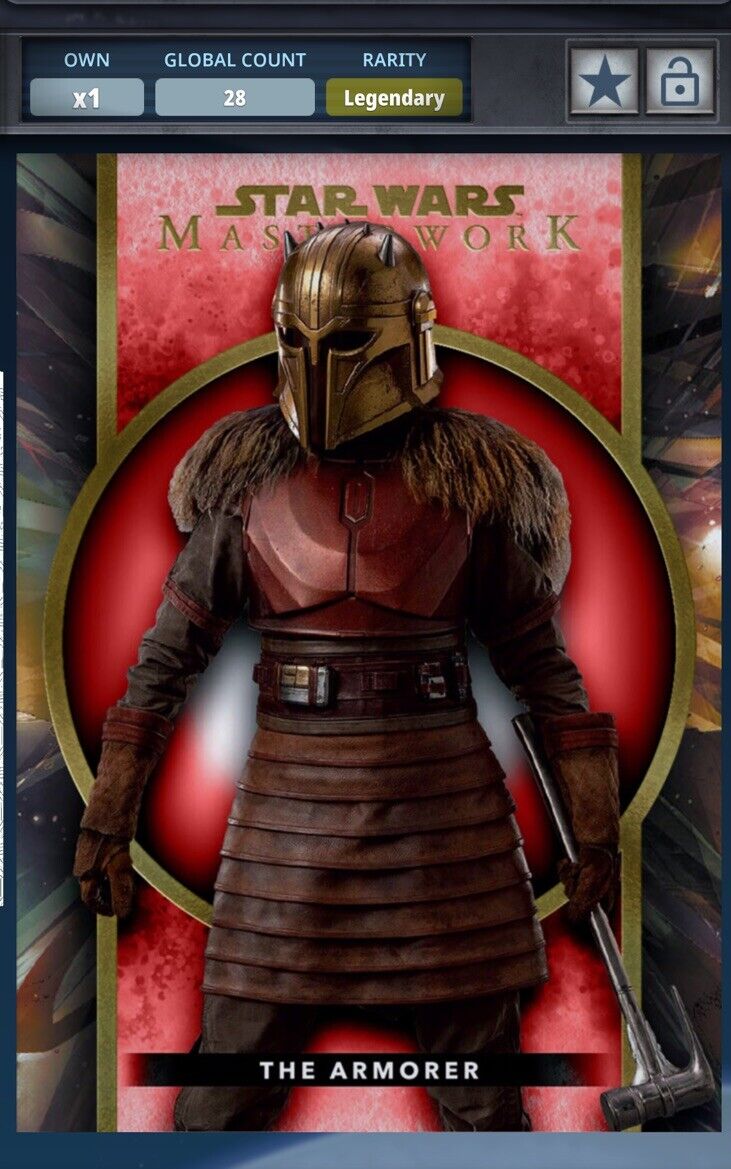 Topps Star Wars Card Trader Masterworks The Armorer Chrome Legendary Red