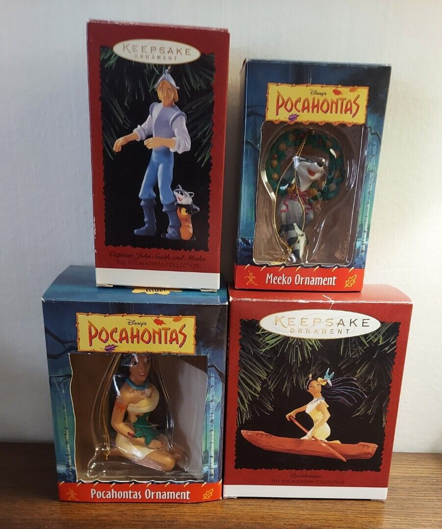 Disney Pocahontas Ornament Lot Of Four (4) Grolier Hallmark
