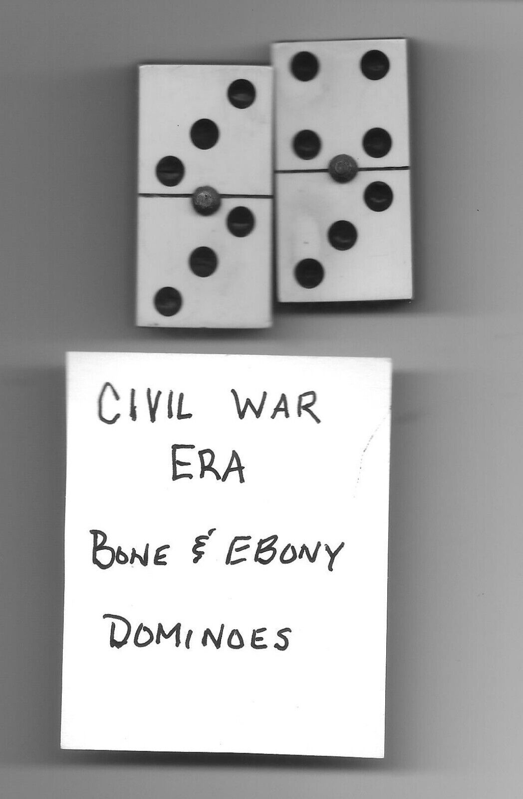 Civil War ERA Bone and Ebony Dominoes.  Lot 4.