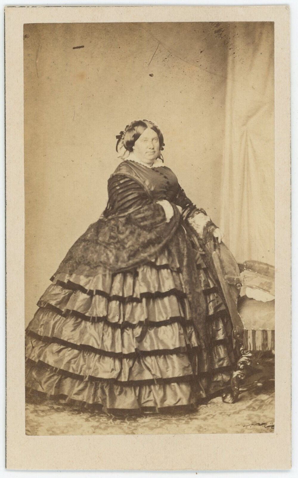 CDV circa 1860. Louise-Marie Thérèse of France, Duchess of Parma.